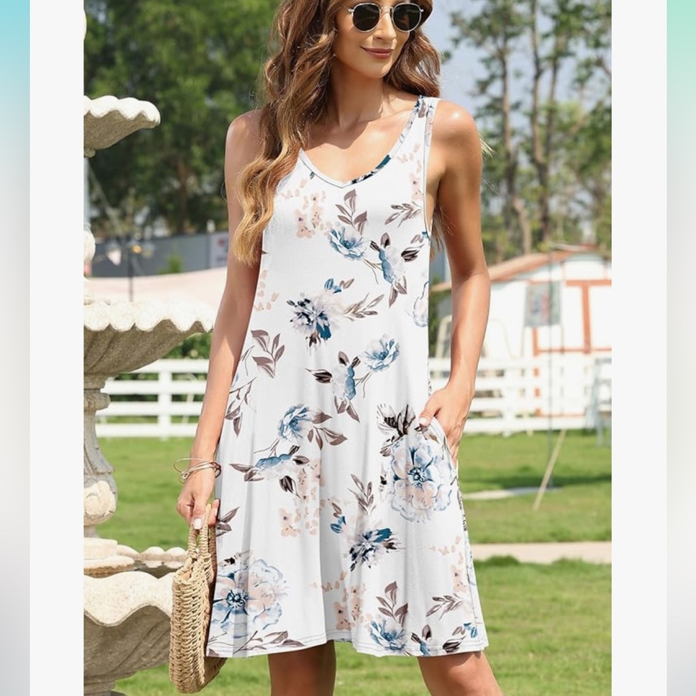 T-shirt Dress - SUPER SOFT - sleeveless, v-neck - size Large